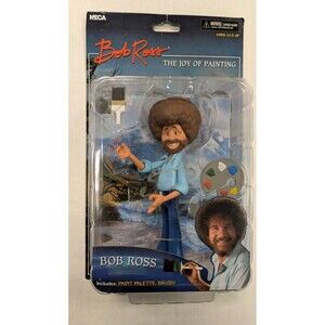 New -6" Bob Ross Action Figure  The Joy of Painting NECA Toony Classics